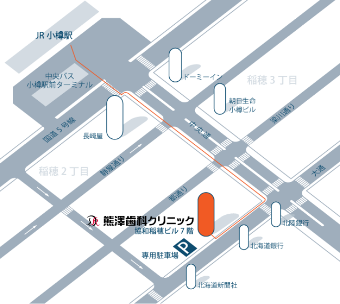 熊澤歯科クリニック周辺の地図